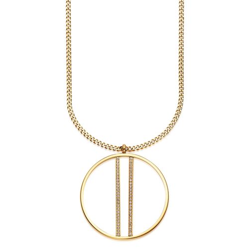 HECHTER PARIS Kette mit Anhänger »Schmuck Geschenk Edelstahl Halskette Kreis Rund Stäbchen«, mit Topas