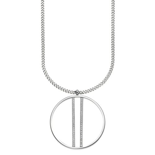 HECHTER PARIS Kette mit Anhänger »Schmuck Geschenk Edelstahl Halskette Kreis Rund Stäbchen«, mit Topas