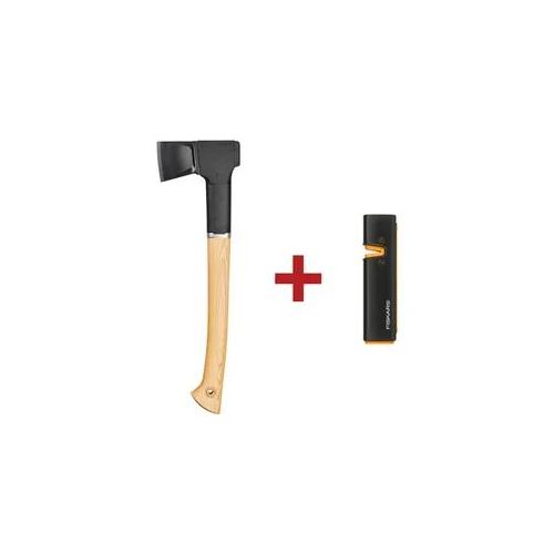 Fiskars Set: Norden Axt N12 + Xsharp Axt- und Messerschärfer