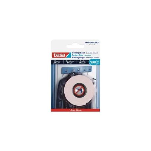 tesa® Montageband Fliesen & Metall, Ultrastark, Länge 1,5 m