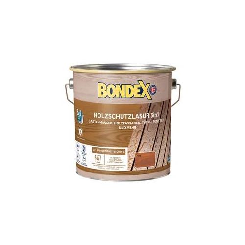 Bondex Holzschutzlasur 3in1 außen, 4L für 64 m2, Seidenmatt, UV- & Feuchtigkeitsschutz, Teak
