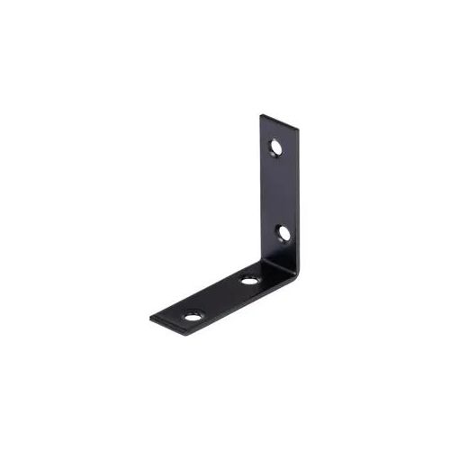 Alberts 100x Stuhlwinkel, verzinkt, schwarz, eloxiert, Möbelverbinder, 50 x 50 x 15 mm