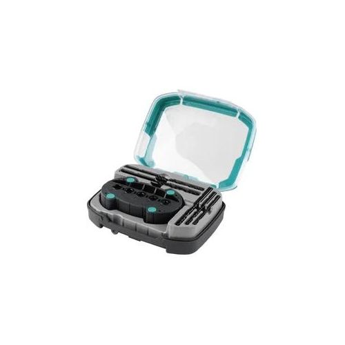 wolfcraft mobile Bohrhilfe Universalbohrer-Set Dübellehre Bohrschablone