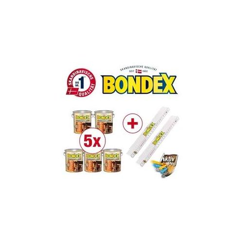 BONDEX BigPack Dauerschutz Lasur + Zollstock, Außen Holzfarbe, Wetterschutz, 20 l, Teak