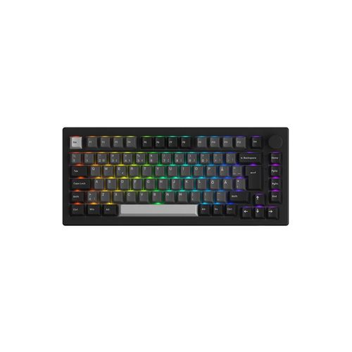 Akkogear 5075B Plus-S Black & Silver - V3 Yellow Pro - Gaming Tastaturen - ohne Numpad - Universal - Schwarz