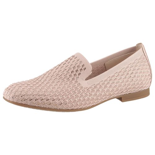 Slipper GABOR, Damen, Gr. 39, rosa (rosé), Textil, Leder, feminin, Schuhe, Blockabsatz, Loafer, Bequemschuh mit funkelnden Strass-Steinen