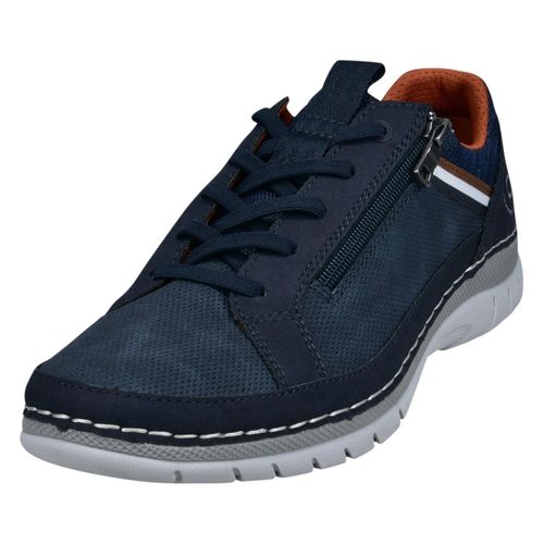 Slip-On Sneaker BUGATTI, Herren, Gr. 43, blau (blau used), Lederimitat, Textil, sportlich, Schuhe, Freizeitschuh, Halbschuh, Slipper mit Kontrast-Rahmennaht