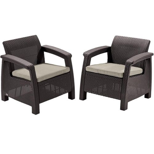 Gartenmöbel-Set Corfu II DUO – 75 x 70 x 79 cm – braun/beige