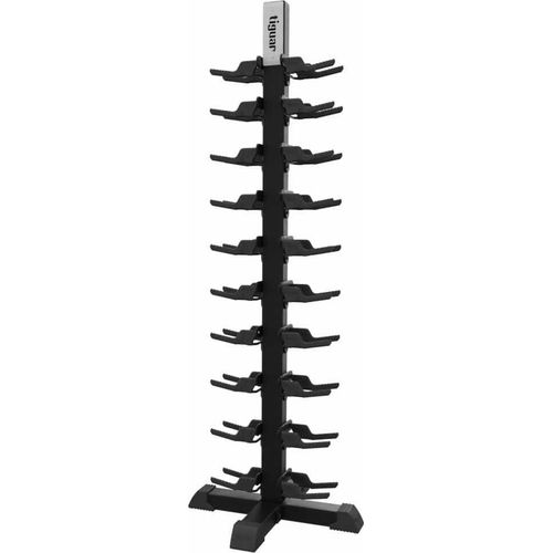 tiguar Hantelständer für PolyurethanHanteln 110 kg vertikaler Hantelständer für 10 Paar Kurzhanteln, platzsparend, stabile Stahlkonstruktion, 66,4 x 66,4 x 186,1 cm