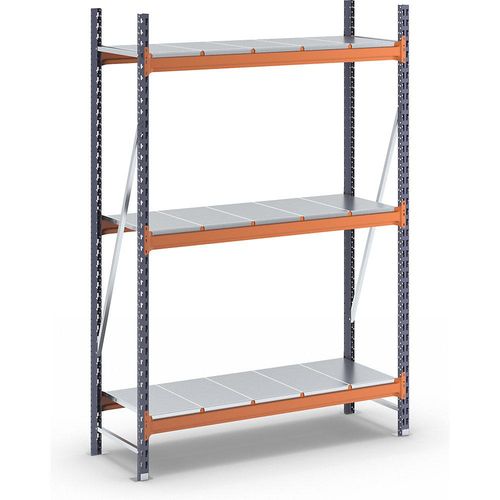Weitspannregal, Feldlast 1600 kg, mit Stahlblechböden, HxBxT 2000 x 1400 x 500 mm, Grundregal kaiserkraft