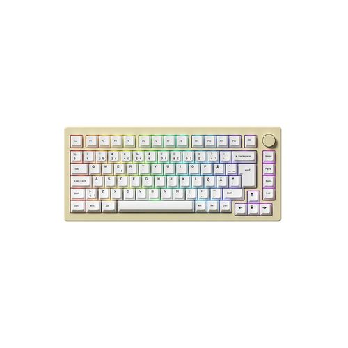 Akkogear MOD 007B HE Cream White - Gaming Tastaturen - ohne Numpad - Universal - Weiss