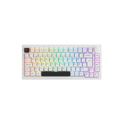 Akkogear 5075B Plus-S Black on White - V3 Blue Pro - Gaming Tastaturen - ohne Numpad - Universal - Weiss