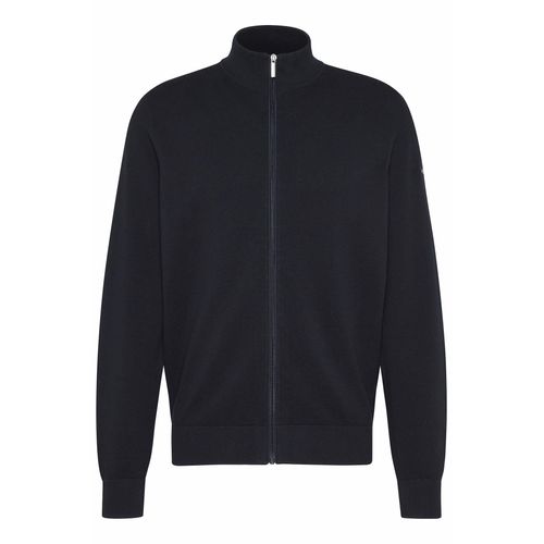 Strickjacke BUGATTI, Herren, Gr. XL, blau (marine), Strick, 100% Baumwolle, casual, regular fit, ohne Ausschnitt, Langarm Rippbündchen, Strickjacken, mit Reißverschluss