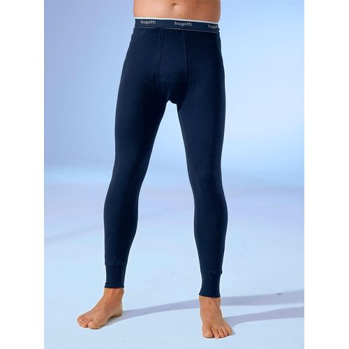 Lange Unterhose BUGATTI, Herren, Gr. 7, blau (marine), 100% Baumwolle, Unterhosen