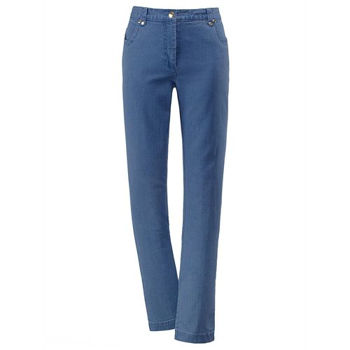 Stretch-Jeans LADY, Damen, Gr. 21, Kurzgrößen, blau (blau, bleached), 98% Baumwolle, 2% Elasthan, unifarben, lang, Jeans