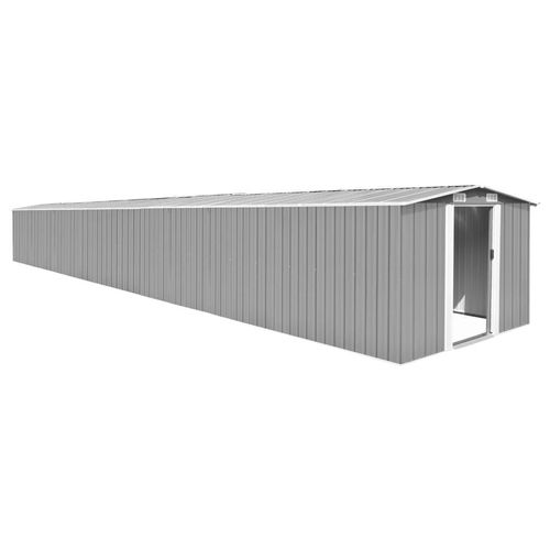 Gerätehaus Grau 257X990X181 Cm Verzinkter Stahl