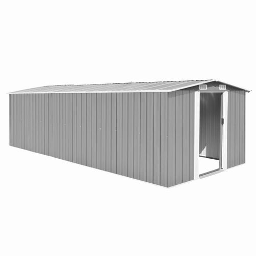 Gerätehaus Metall | Farbe: Grau | Größe: 257 x 580 x 181 cm
