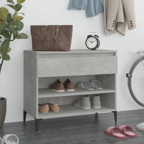 Schuhregal 70X36X60 Cm Holzwerkstoff | Farbe: Betongrau