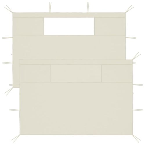 Pavillon-Seitenwände Mit Fenstern 2 Stk. | Farbe: Creme | Größe: 4.35 x 2.1 m