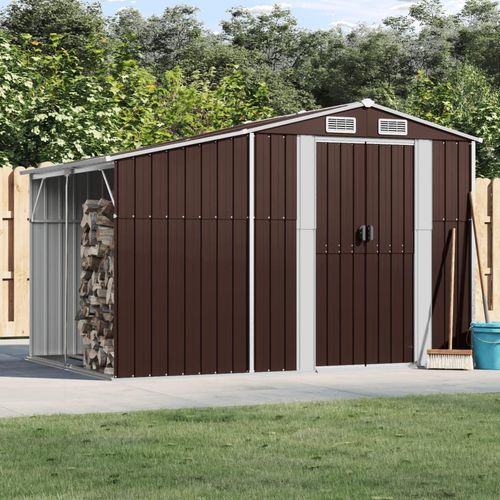 Gerätehaus Verzinkter Stahl | Farbe: Braun | Größe: 277 x 192.5 x 179 cm