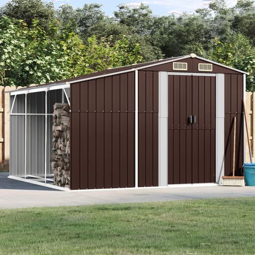 Gerätehaus Verzinkter Stahl | Farbe: Braun | Größe: 277 x 279 x 179 cm