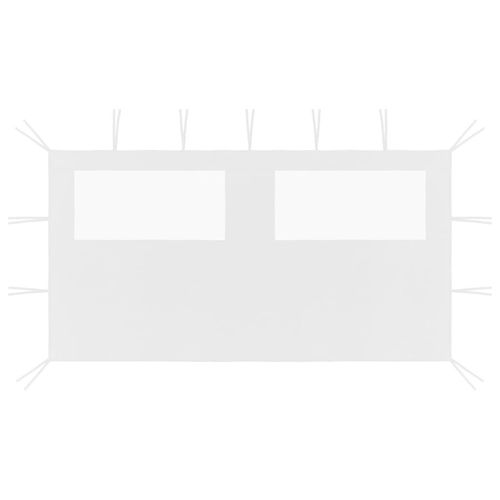 Pavillon-Seitenwand Mit Fenstern | Farbe: Weiß | Größe: 4 x 2 m