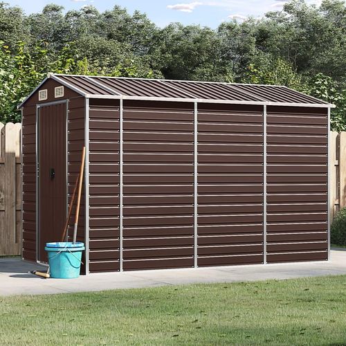 Gerätehaus Verzinkter Stahl | Farbe: Braun | Größe: 191 x 300 x 198 cm