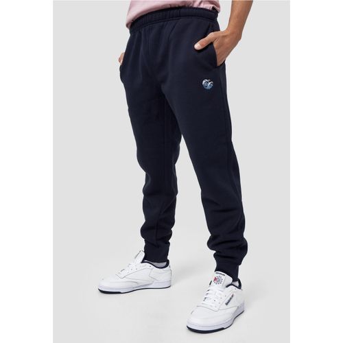Sweathose MIKON, Herren, Gr. S, EURO-Größen, blau, 65% Baumwolle, 35% Polyester, unifarben, sportlich, Hosen, im lockeren Schnitt