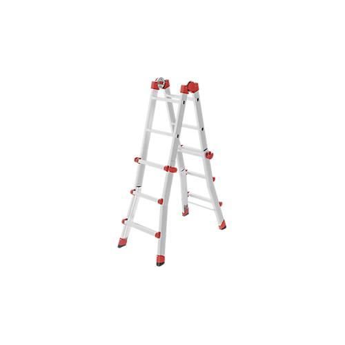 HAILO M80 Multifunktionsleiter 4x3 Sprossen aus Aluminium, als Steh- und Anlegeleiter nutzbar, Arbeitshöhe bis 3,71 m
