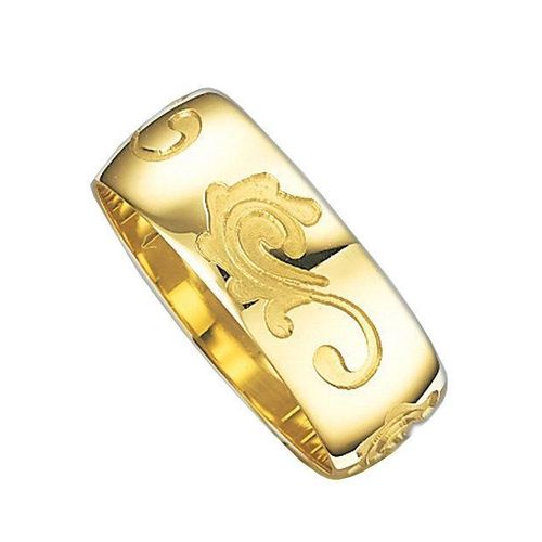 Trauring FIRETTI "Schmuck Geschenk Gold 375 Hochzeit Ehering Trauring "LIEBE"" Gr. 17,5, gold (gelbgoldfarben), Fingerringe, 17,5, Gelbgold 375, 7mm, Made in Germany
