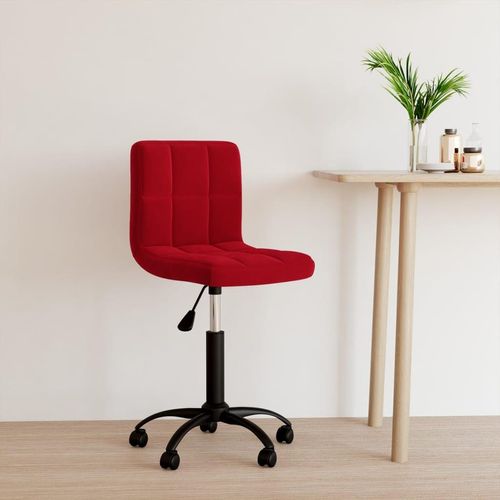 Bürostuhl Drehbar Samt | Farbe: Weinrot
