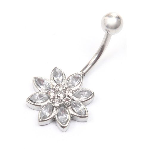 Firetti Bauchnabelpiercing »Schmuck Geschenk Piercing Körperschmuck Blume«, mit Glasstein