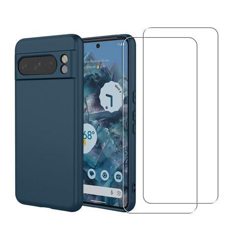 Hülle Pixel 8 Pro und 2 schutzfolien - Silikon - Blau