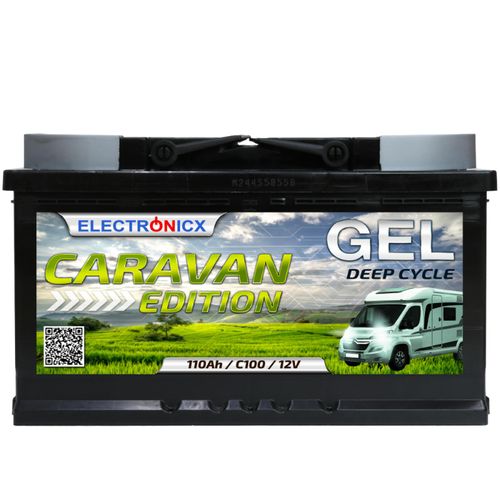 Electronicx Caravan Edition GEL Batterie 110AH 12V – Wohnmobil, Boot, Versorgungsbatterie