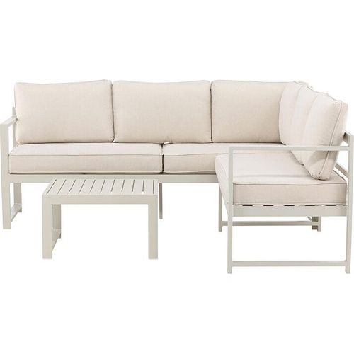 Salvador 1 Ecksofa, 1 Couchtisch beige.