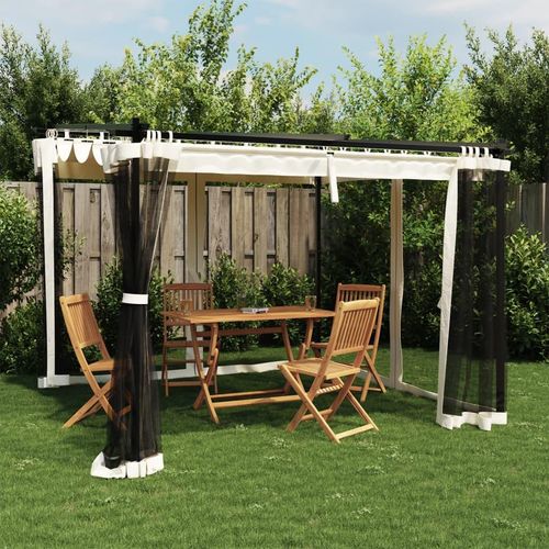 Pavillon Wänden Stahl Creme | Größe: 3 x 3 m | Modell: mit Netz