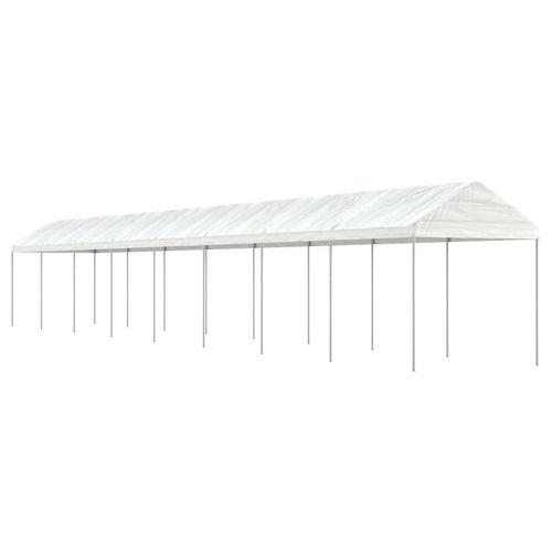 Pavillon Mit Dach Weiß 4,46X2,28X2,69 M Polyethylen | Größe: 17.84 x 2.28 x 2.69 m