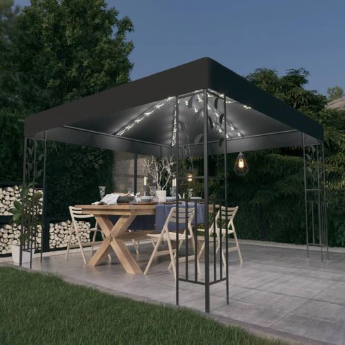 Pavillon Mit Led-Lichterkette 3X3 M | Farbe: Anthrazit