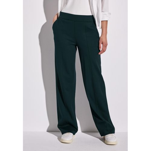 Stoffhose STREET ONE, Damen, Gr. 44, Länge 32, grün (hunter grün), Stoff, 73% Viskose, 24% Nylon, 3% Elasthan, unifarben, casual, comfort fit lang, Hosen, High Waist