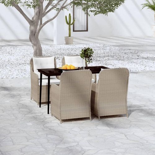 Möbel 5-tlg. Garten-Essgruppe Braun - Balkonmöbel 3099567