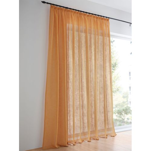 Gardine HEINE HOME Gr. 3, gelb (curry), B:140cm H:225cm, Polyester, Gardinen