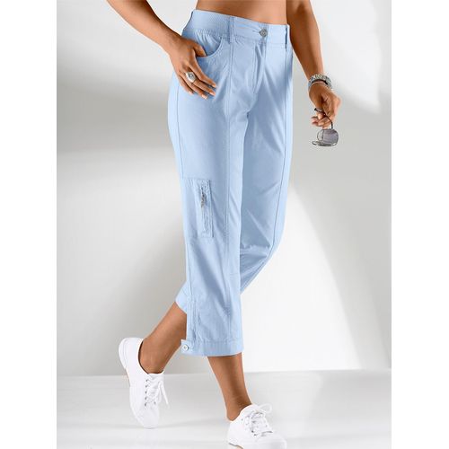 Stretch-Hose CASUAL LOOKS, Damen, Gr. 36, Normalgrößen, blau (hellblau), 98% Baumwolle, 2% Elasthan, unifarben, 7/8-Länge, Hosen