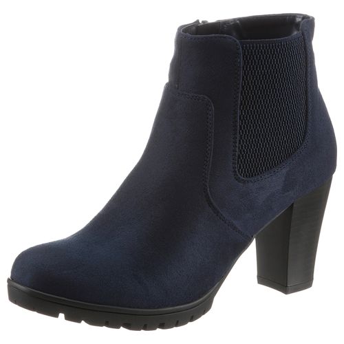 Stiefelette ANISTON SHOES, Damen, Gr. 38, blau (navy), Textil, Veloursleder, elegant, Schuhe, Ankleboots mit seitlichem Stretcheinsatz - NEUE KOLLEKTION