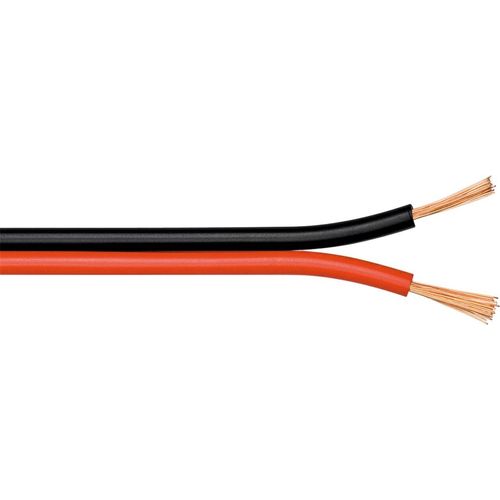 Goobay Lautsprecherkabel rot/schwarz CU, 100 m Spule, Querschnitt 2 x 1,5 mm²