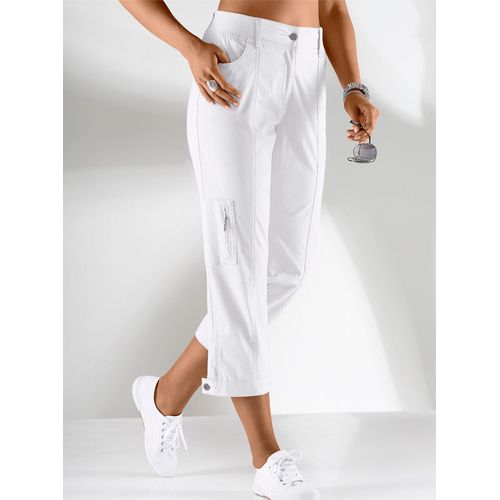 Stretch-Hose CASUAL LOOKS, Damen, Gr. 42, Normalgrößen, weiß, 98% Baumwolle, 2% Elasthan, unifarben, 7/8-Länge, Hosen