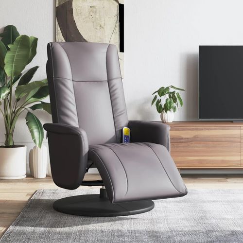 Massagesessel mit Fußteil Grau Kunstleder 356515