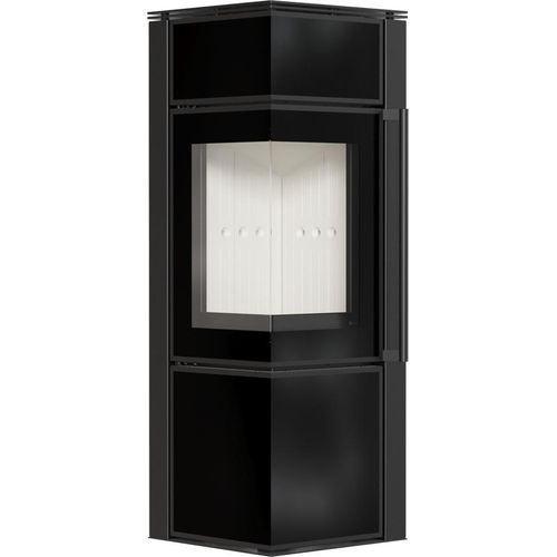 Kaminofen aus Stahl KRATKI TORA/S 8 kW Ø 150 Schwarzes Glaspaneel mit Türfeder