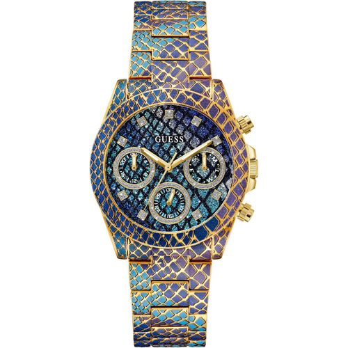 Guess Damen Multifunktionsuhr SERPENTINA Blau Lila Gold GW0752L1