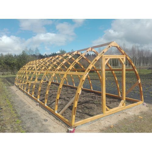 Garten Dream Holz Gewächshaus 3.5x9M mit Folie abdichtung.