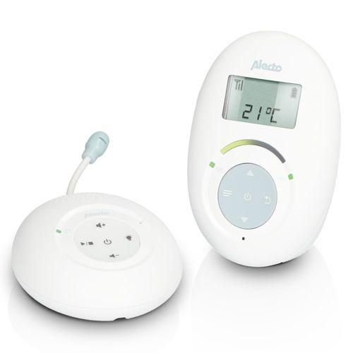 Alecto DECT Babyphone mit Full ECO-Modus und Display, weiß/bla